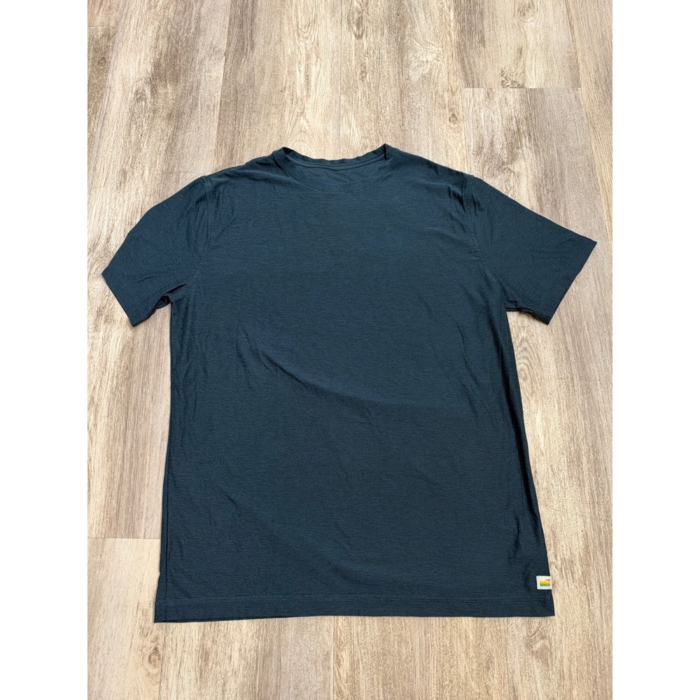 Vuori Strato Tech Tee Mens Large Heathered Teal Blue Short Sleeve Shirt